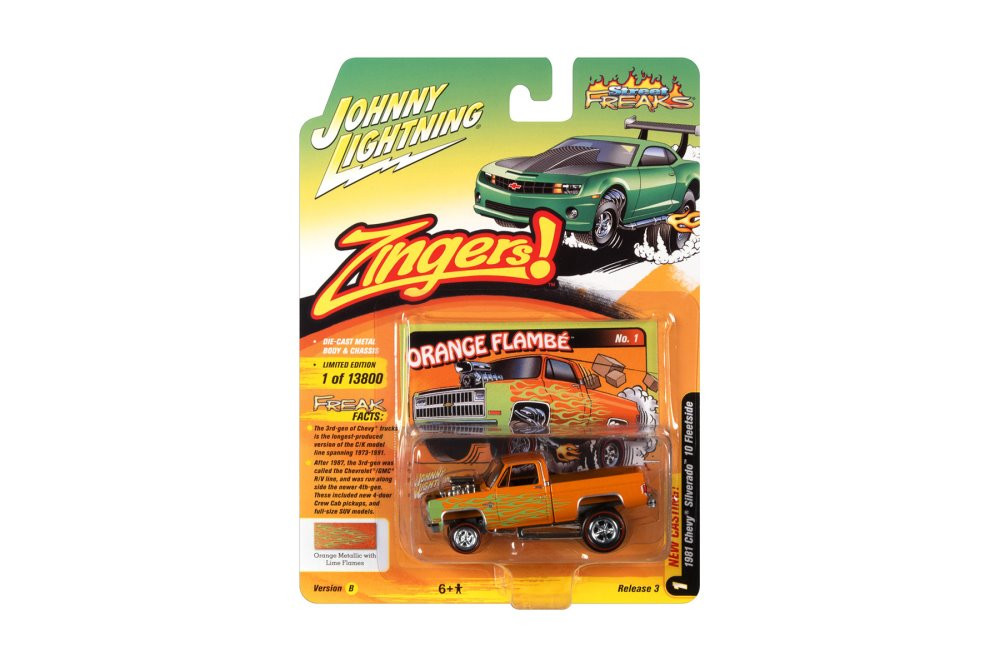 1981 Chevy Silverado 10 Fleetside, Orange - Johnny Lightning