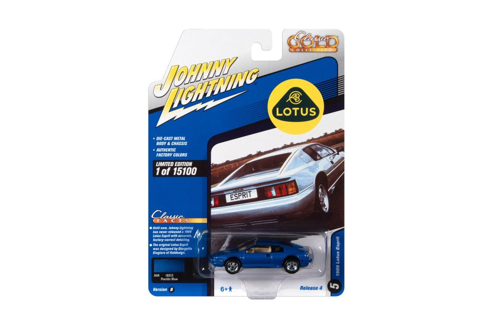 1989 Lotus Sprit, Pacific Blue Pearl - Johnny Lightning JLSP188 - 1/64 scale Diecast Car