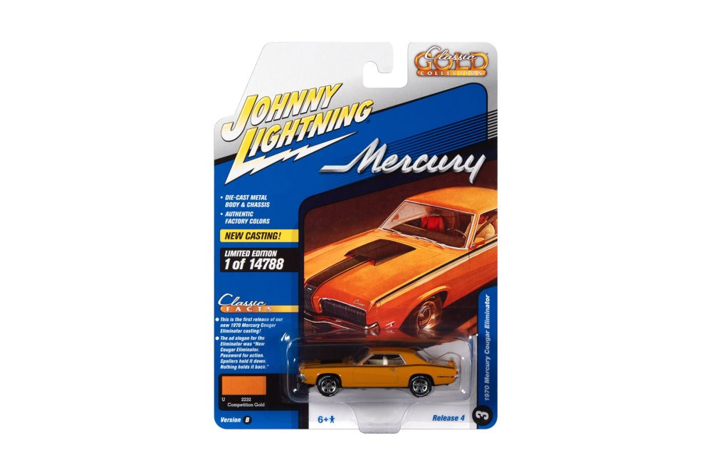 1970 Mercury Cougar Eliminator, Orange - Johnny Lightning