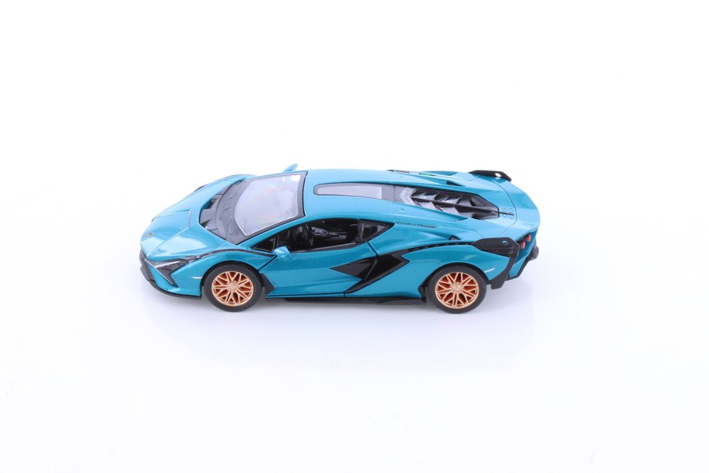 Lamborghini Sián FKP 37 Hardtop, Blue - Kinsmart 5431D - 1/40 scale Diecast Model Toy Car
