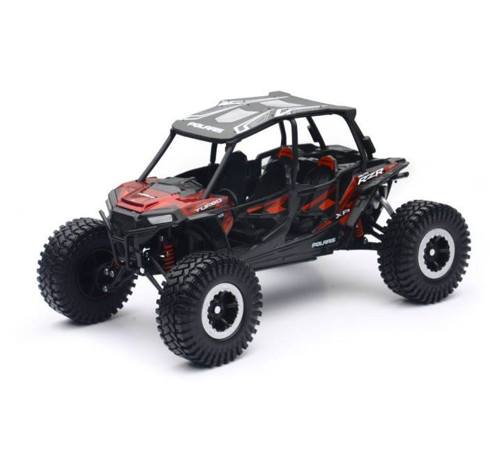 Polaris RZR XP 4 Turbo EPS, Titanium Metallic Red - New Ray 57976B - 1/18 scale Diecast Car