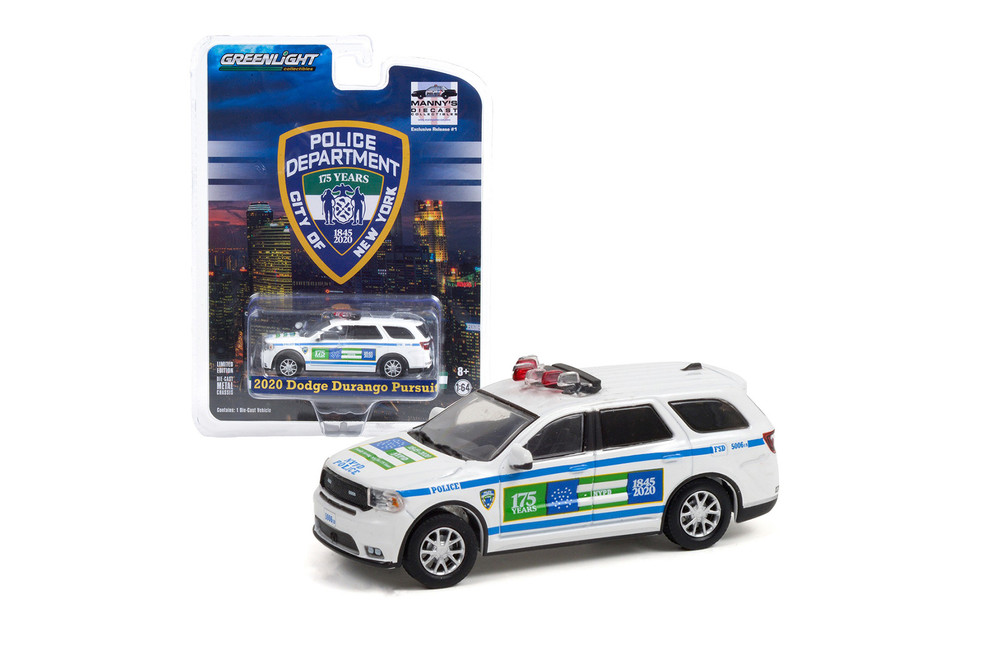 NYPD 2020 Dodge Durango Pursuit, White - Greenlight 51375/48 - 1/64 scale Diecast Car