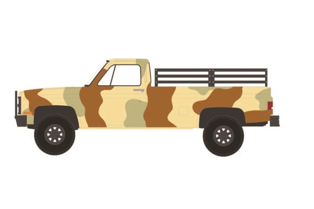 1987 Chevy M1008 CUCV w/ Seats, Desert Camouflage Tan - Greenlight 61010F 1/64 scale Diecast Car