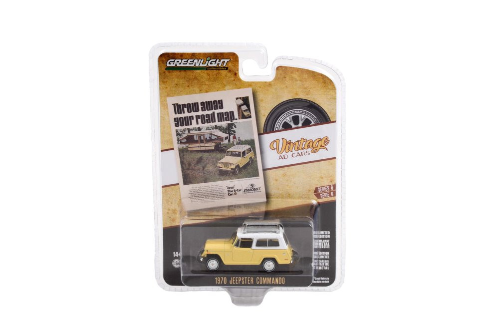 1970 Jeep Jeepster Commando, Yellow and White - Greenlight 39090D/48 - 1/64 scale Diecast Car