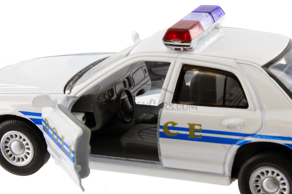 Ford Crown Victoria Police Interceptor, White - Kinsmart 5342D - 1/42 scale Diecast Car