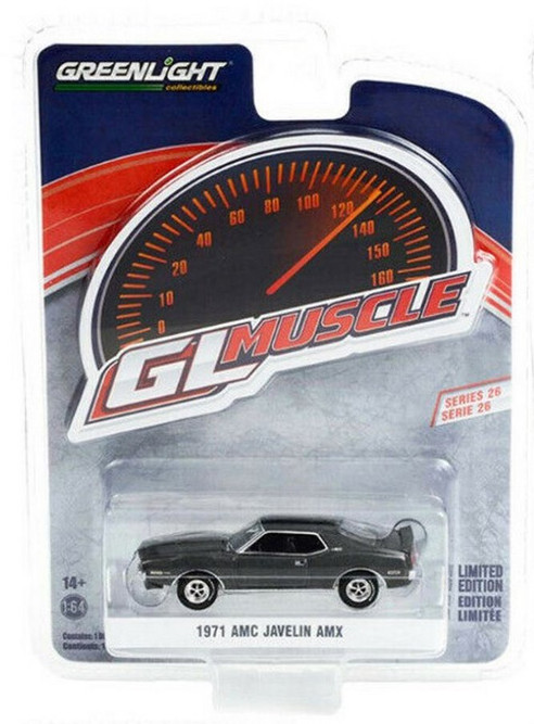 1971 AMC Javelin AMX, Charcoal Gray Metallic - Greenlight 13310A/48 - 1/64 scale Diecast Car