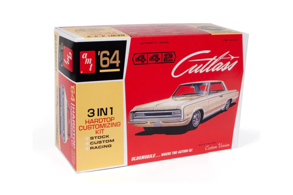 1964 Oldsmobile Cutlass 442 Hardtop 3-In-1, Gray - AMT AMT1066/12 - 1/25 scale Plastic Model Kit