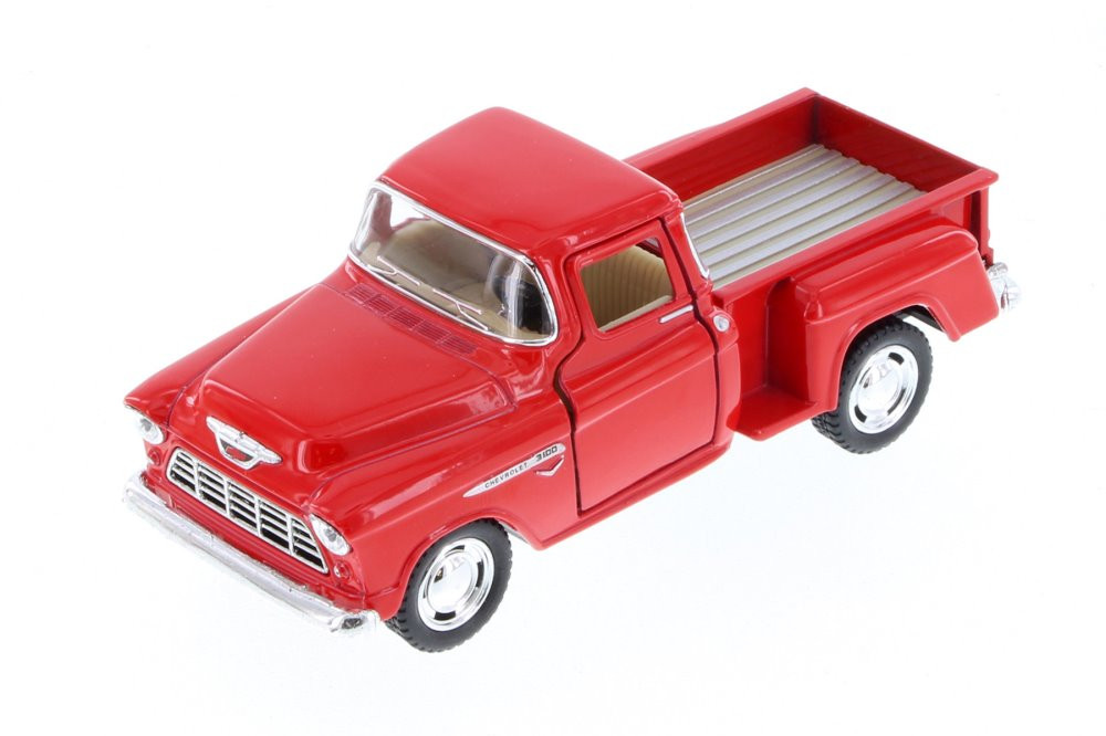1955 Chevy Stepside Pickup, Red - Kinsmart 5330WR - 1/32 scale Diecast Model Toy Car