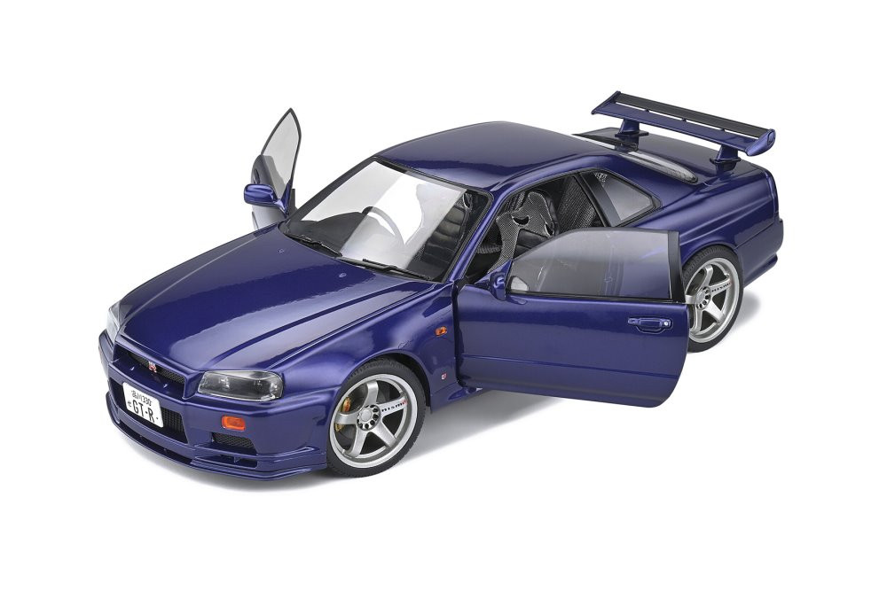 1999 Nissan Skyline (R34) GT-R, Midnight Purple - Solido S1804303 - 1/18 scale Diecast Car