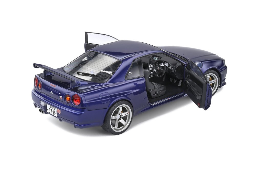 Voiture Miniature Nissan Skyline (R34) GT-R Bayside Blue 1999 1/18 -  S1804306 SOLIDO