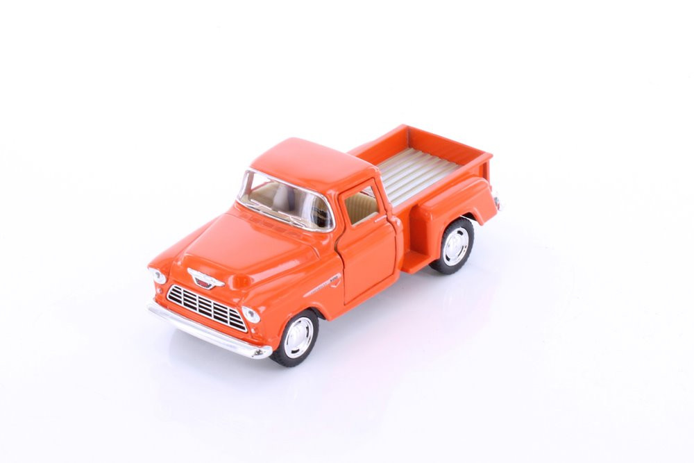 1955 Chevy Stepside Pickup, Orange - Kinsmart 5330WOR - 1/32 scale Diecast Model Toy Car