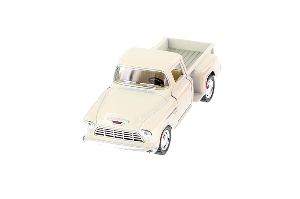 1955 Chevy Stepside Pickup, Cream/Ivory - Kinsmart 5330WIV - 1/32 scale Diecast Model Toy Car