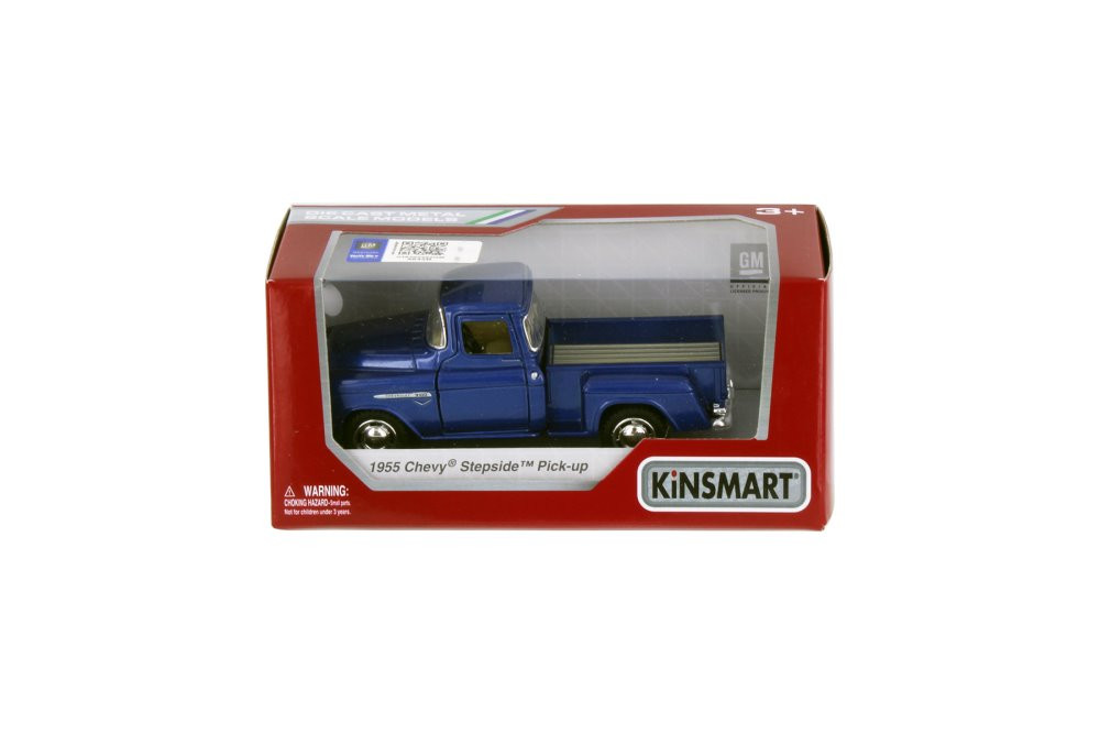 1955 Chevy Stepside Pickup, Blue - Kinsmart 5330WBU - 1/32 scale Diecast Model Toy Car