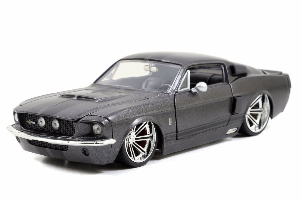 1967 Shelby GT500 Hardtop, Charcoal Gray - Jada 97411 - 1/24 Scale Diecast Model Toy Car