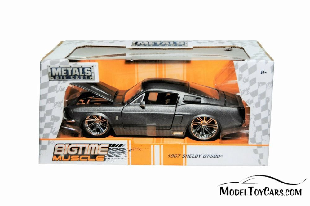 1967 Shelby GT500 Hardtop, Charcoal Gray - Jada 97411 - 1/24 Scale