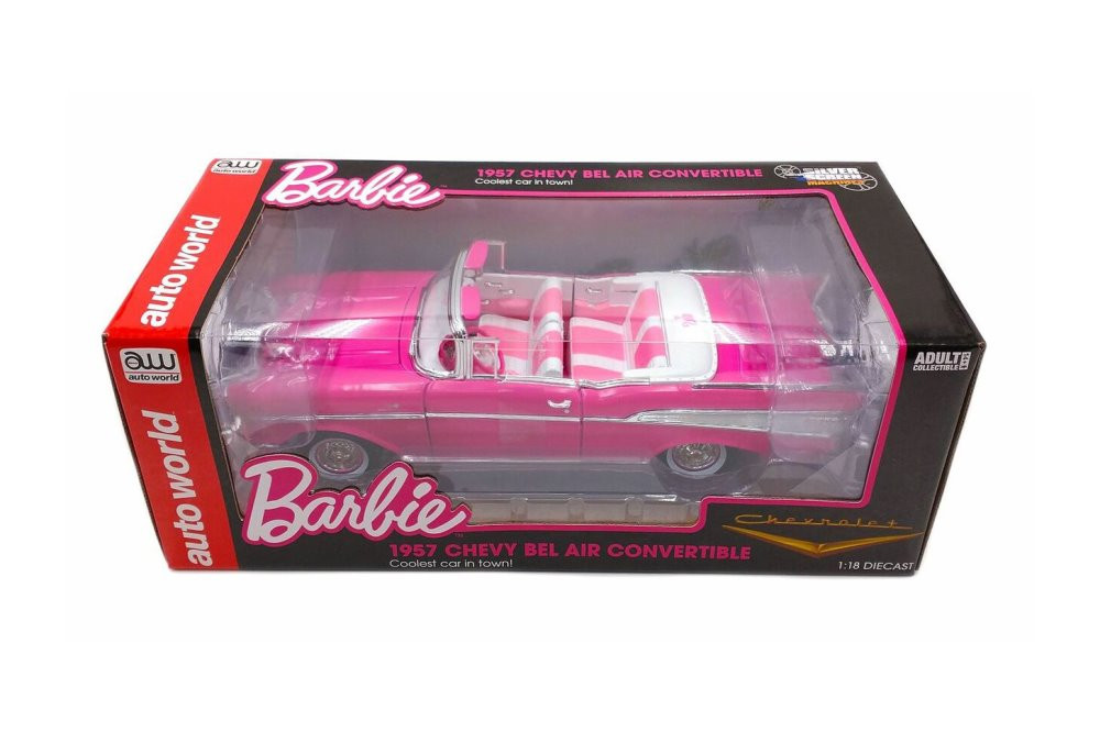 1957 Chevy Bel Air Convertible, Pink - Auto World AWSS128