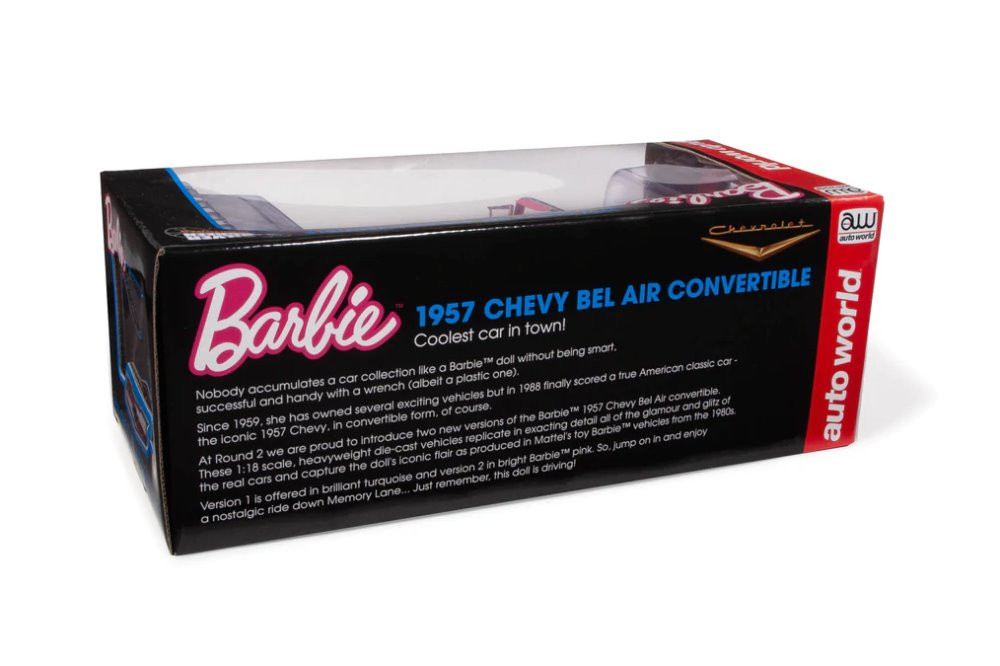 1957 Chevy Bel Air Convertible, Pink - Auto World AWSS128 - 1/18 scale Diecast Model Toy Car