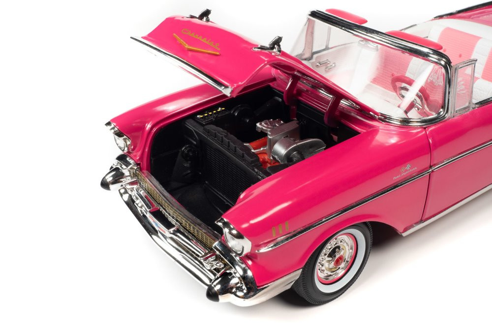 1957 Chevy Bel Air Convertible, Pink - Auto World AWSS128 - 1/18 scale  Diecast Model Toy Car