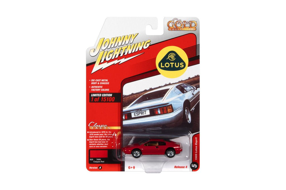 1989 Lotus Sprit, Calypso Red - Johnny Lightning JLSP188/24A - 1/64 scale Diecast Model Toy Car