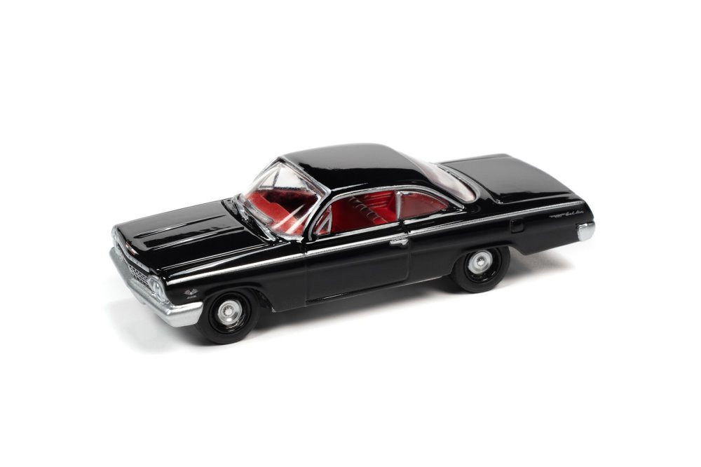 1962 Chevy Bel Air Bubbletop, Tuxedo Black - Johnny Lightning JLSP187/24B -  1/64 scale Diecast Car