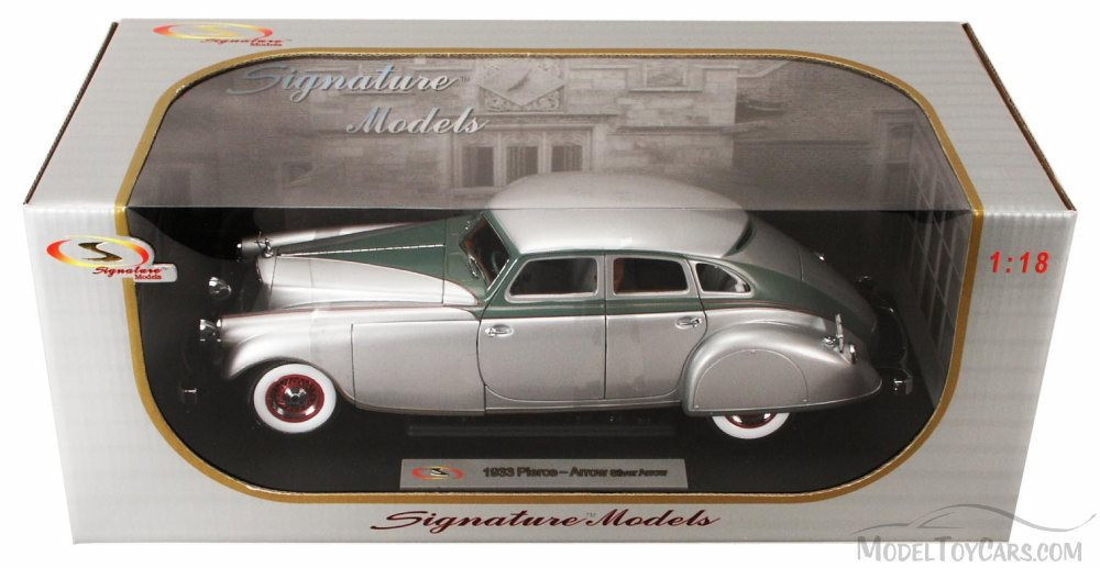 1933 Pierce-Arrow Silver Arrow, Silver - Signature Models 18136 - 1/18 Scale Diecast Model Toy Car