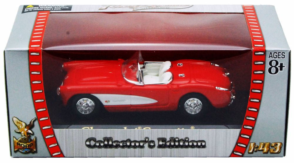 1957 Chevrolet Corvette Convertible, Red - Yatming 94209 - 1/43