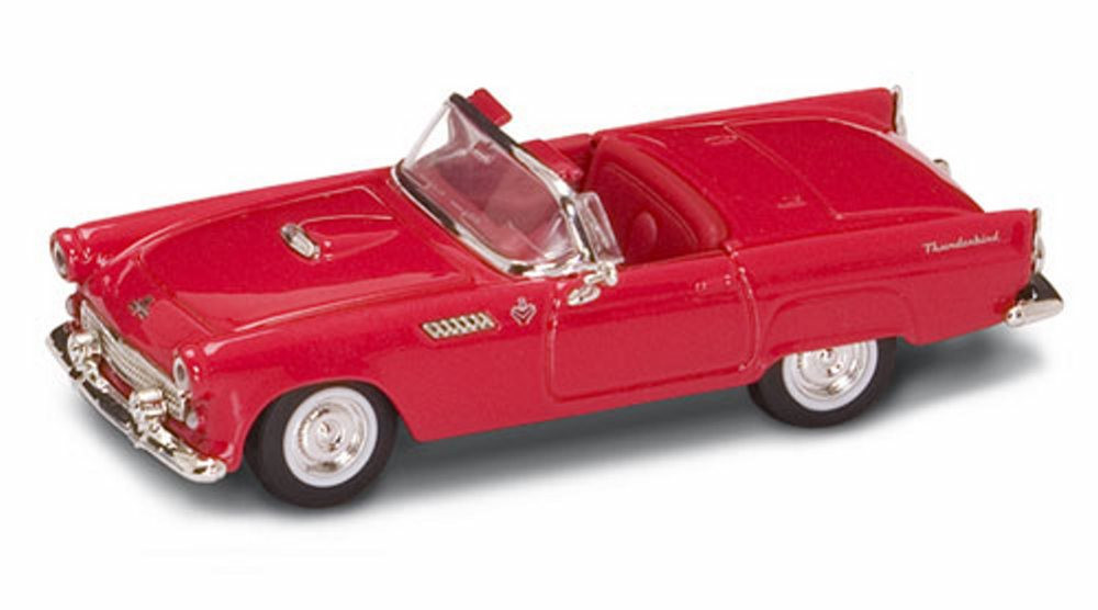 1955 Ford Thunderbird Convertible, Red - Road Signature 94228 - 1/43 Scale Diecast Model Toy Car