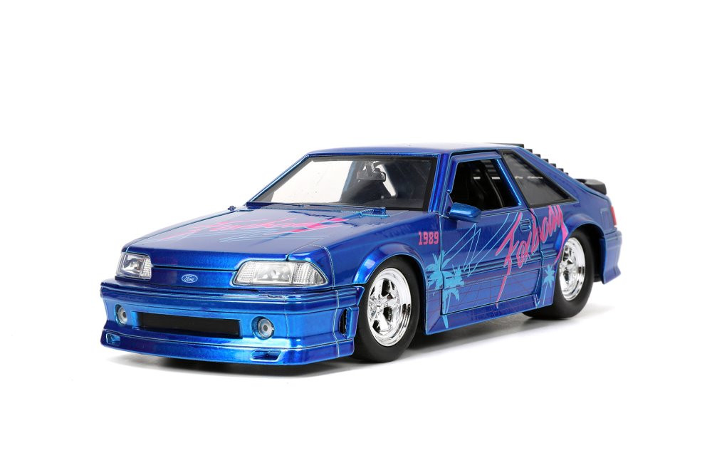 1989 Ford Mustang GT, Candy Blue - Jada Toys 31379 - 1/24 scale Diecast  Model Toy Car