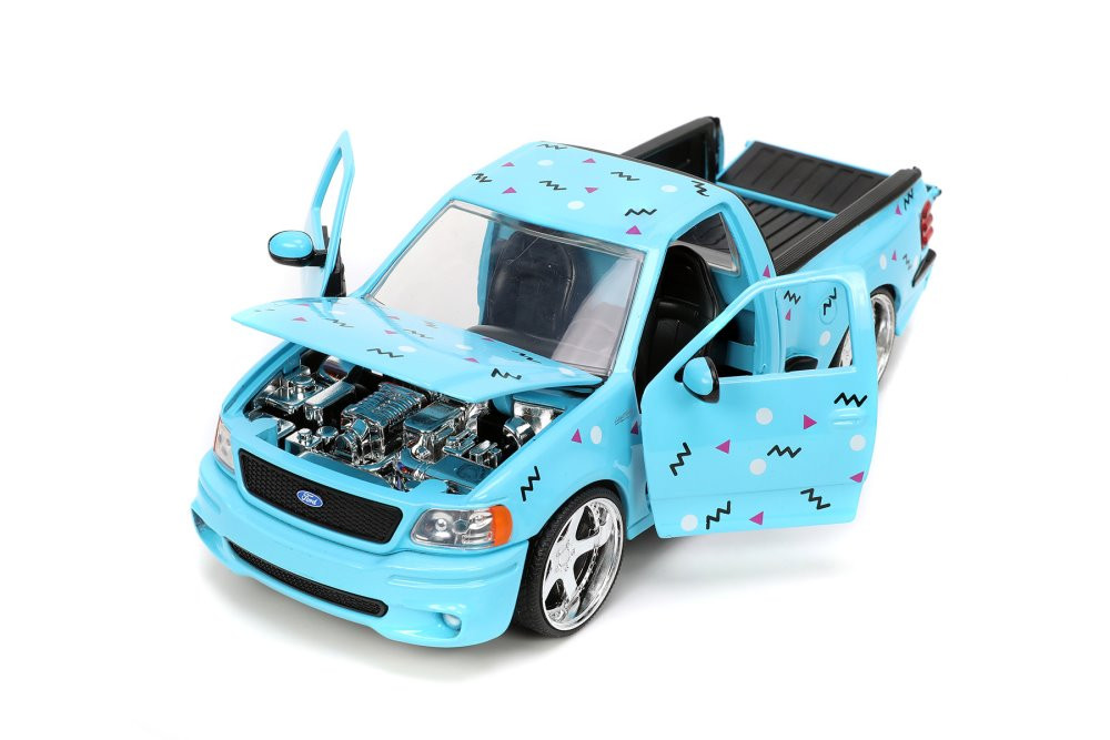 1999 Ford F-150 SVT Lightning Pickup Truck, Light Blue - Jada Toys 31378 - 1/24 scale Diecast Car