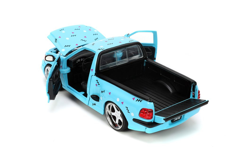 1999 Ford F-150 SVT Lightning Pickup Truck, Light Blue - Jada Toys