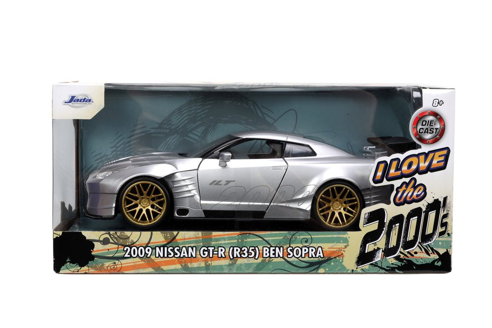2009 Nissan GT-R (R35) Ben Sopra, Candy Silver - Jada Toys 31377 - 1/24 scale Diecast Model Toy Car