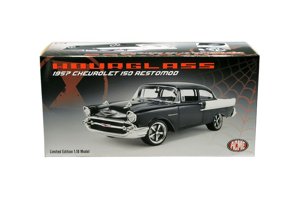 1957 Chevy 150 Restomod Hourglass, Black - Acme A1807012 - 1/18