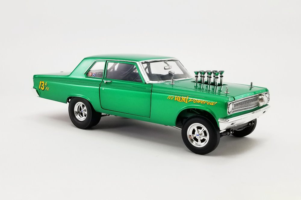 1965 Dodge Coronet AWB - "It's HEMI Powered!", Green - Acme A1806507 - 1/18 scale Diecast Car