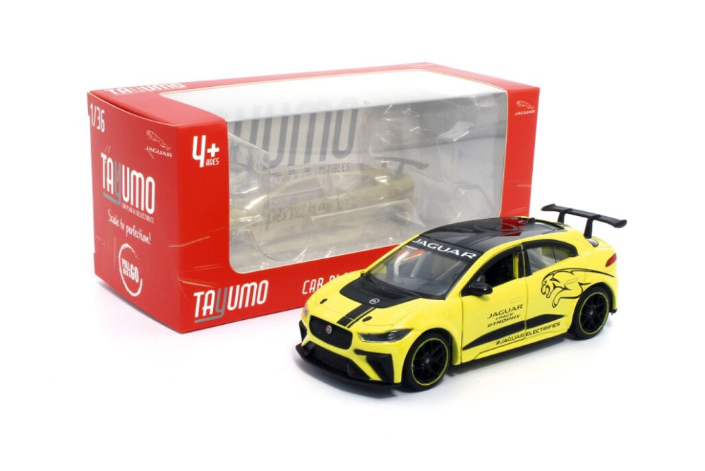 Jaguar I-Pace eTrophy, Yellow - Tayumo TM00023YL - 1/36 scale Diecast Model Toy Car
