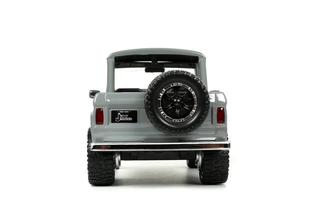 1973 Ford Bronco Pickup Truck with Extra Wheels, Gray - Jada Toys 33849 - 1/24 scale Diecast Car