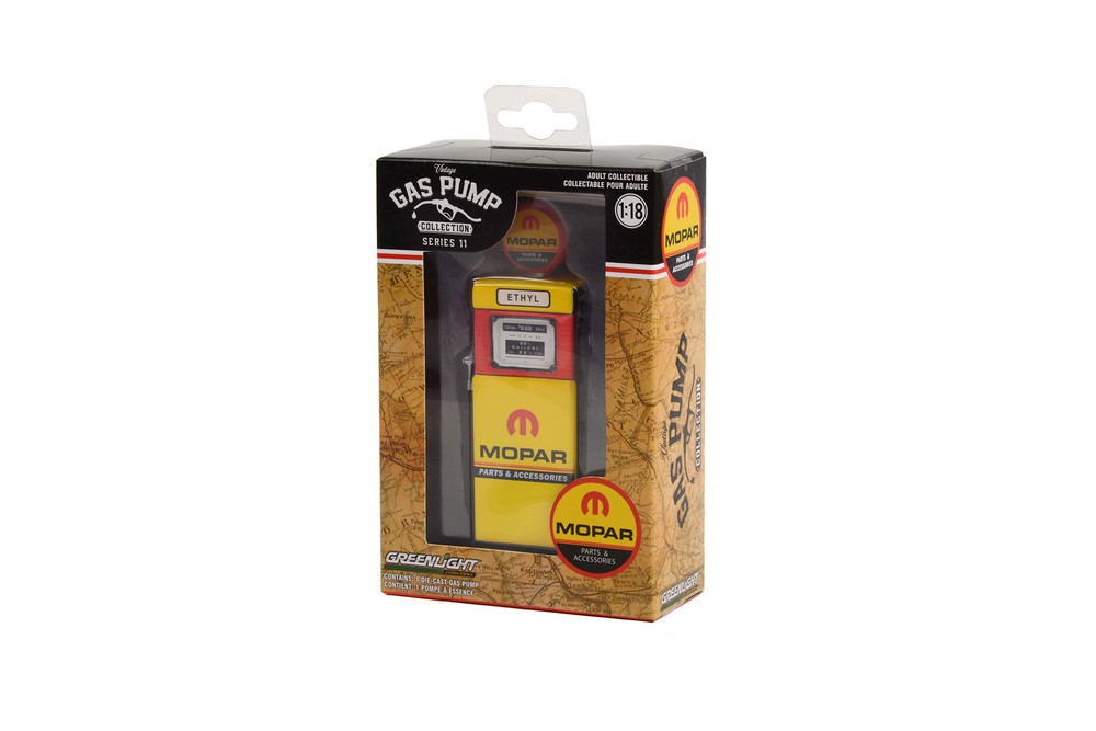 Modello Pressofuso GreenLight 1/18 - Pompa Benzina Wayne 505 MOPAR 1951 - Serie Vintage Gialla