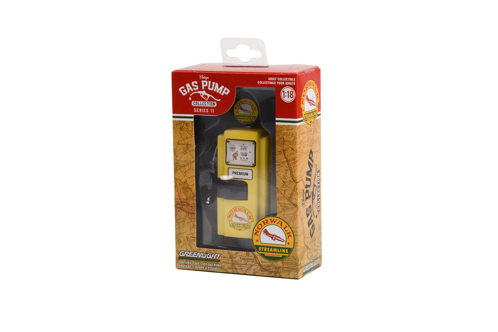 1948 Wayne 100-A Gas Pump Norwalk Gasoline, Yellow, Greenlight