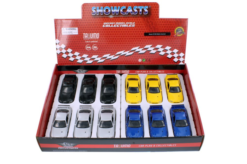 Nissan Skyline GT-R34 V Spec II Car Set Box of 12 1/36 Scale