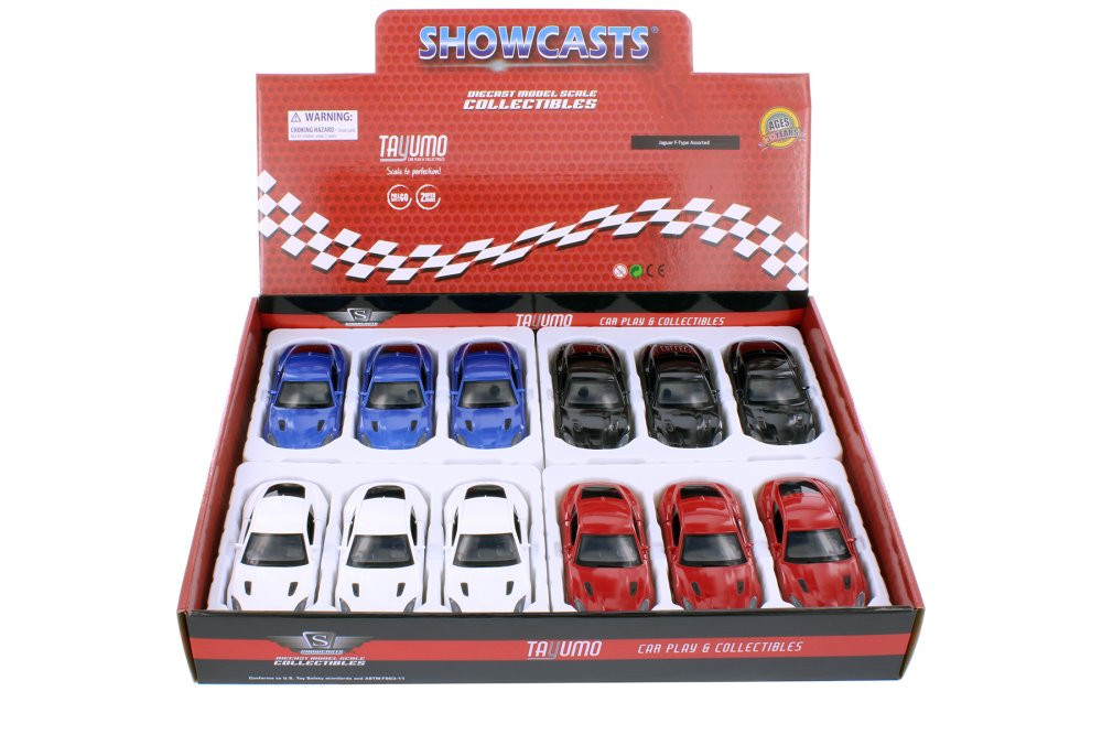 Showcasts Jaguar F-Type Diecast Car Set - Box of 12 1/36 Scale