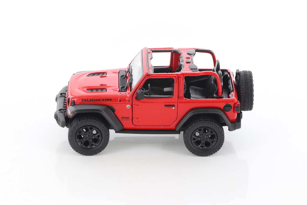 2018 Jeep Wrangler Rubicon Open Top, Red - Kinsmart 5412DA/R - 1/34 scale Diecast Model Toy Car