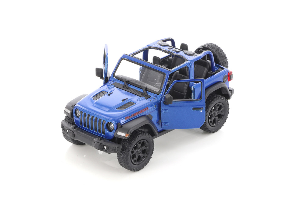 2018 Jeep Wrangler Rubicon Open Top, Blue - Kinsmart 5412DA/BU - 1