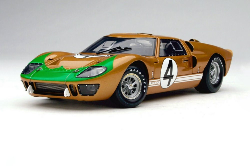 1966 Ford GT-40 MK II Le Mans #4, Gold - Shelby Collectibles SC414G - 1/18  scale Diecast Car