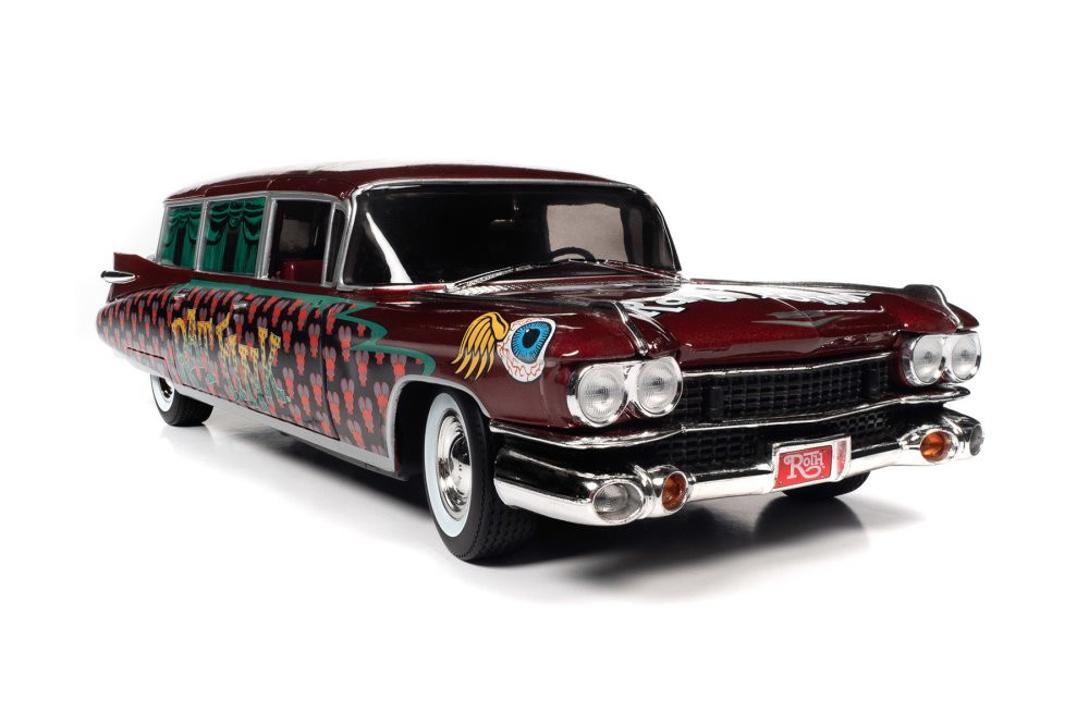 1959 Cadillac Eldorado Hearse "Rat Fink", Red - Auto World AW303 - 1/18 scale Diecast Car