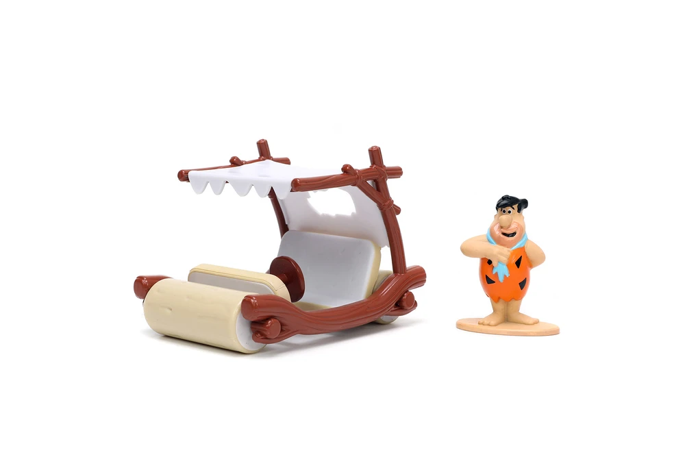 Flintmobile w/ Fred Flintstone Figurine, The Flintstones - Jada Toys 33382 - 1/32 scale Diecast Car