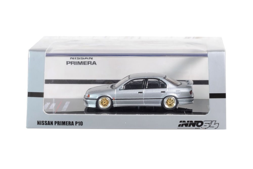 Nissan Primera P10, Silver - Inno Models IN64P10-SIL - 1/64 scale Diecast Model Toy Car