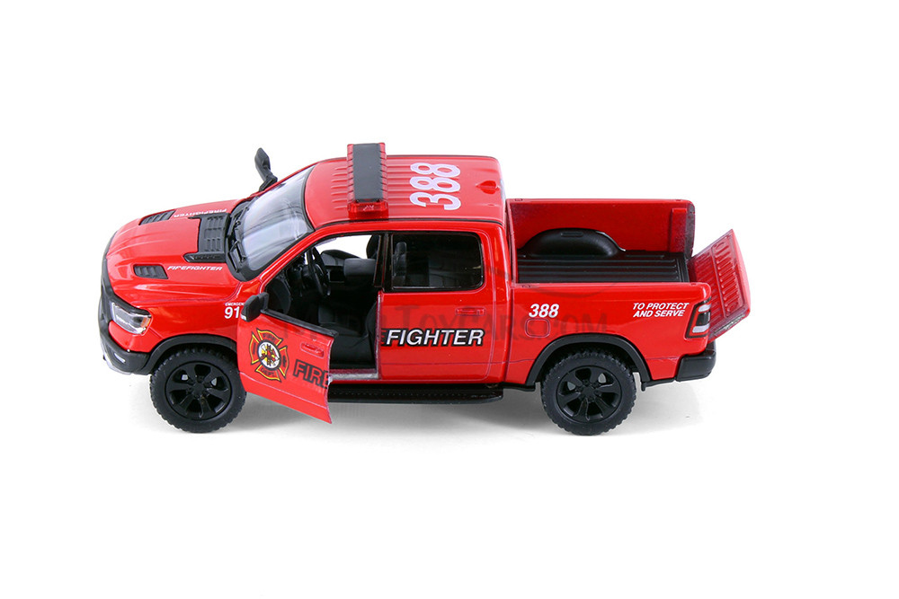 2019 Dodge Ram 1500 Firefighter Pick-Up Truck, Red - Kinsmart 5413DPR - 1/46 scale Diecast Car