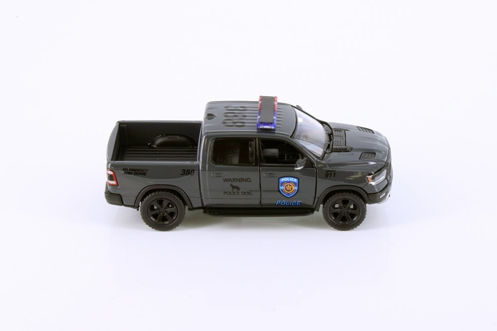 2019 Dodge Ram 1500 Police Pick-Up truck, Gray - Kinsmart 5413DPR - 1/46 scale Diecast Car
