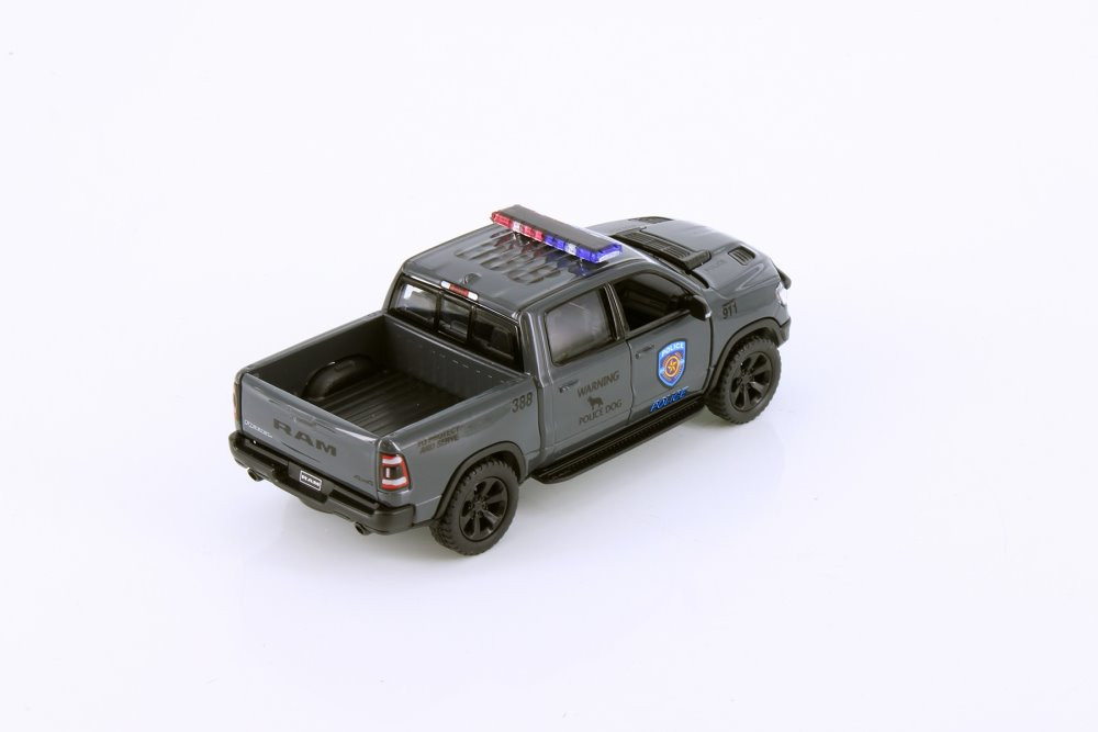 2019 Dodge Ram 1500 Police Pick-Up truck, Gray - Kinsmart 5413DPR - 1/46 scale Diecast Car