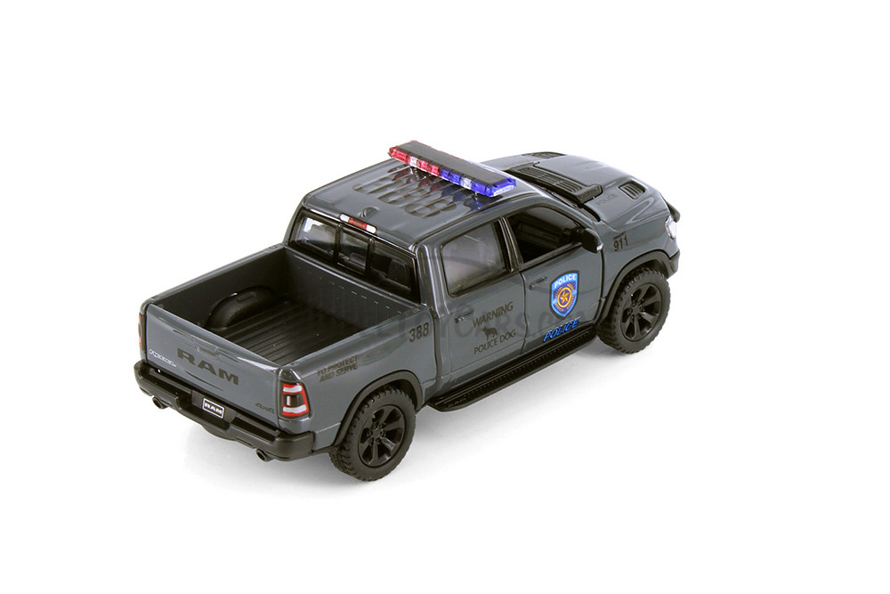2019 Dodge Ram 1500 Police Pick-Up truck, Gray - Kinsmart 5413DPR - 1/46 scale Diecast Car