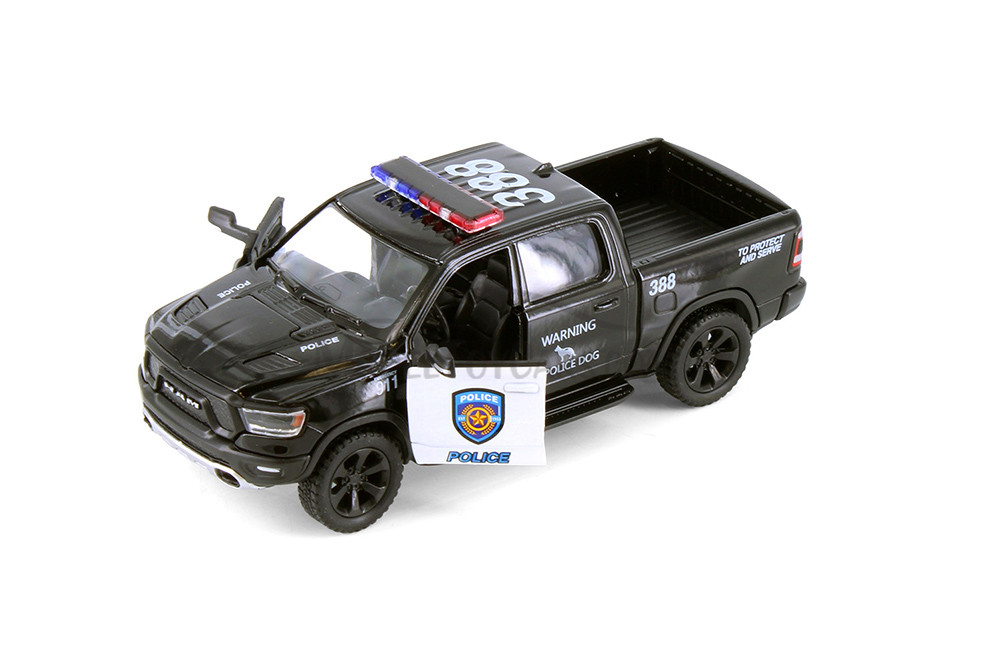 2019 Dodge Ram 1500 Police Pick-Up truck, Black - Kinsmart 5413DP
